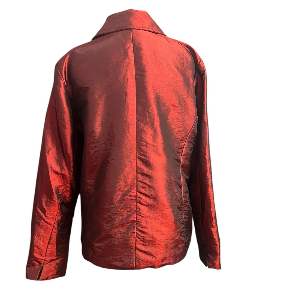 Chico's Red Shimmer Zip-Up Jacket Size M - Picture 5 of 7